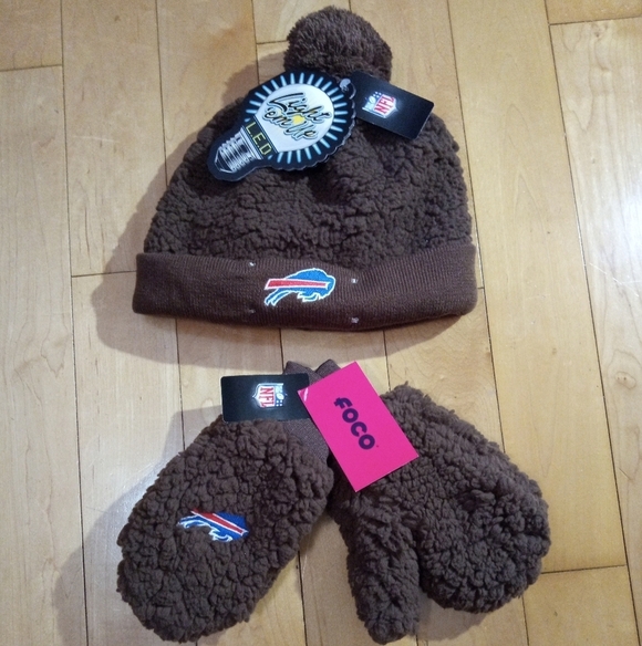 Foco Accessories - NFL Buffalo Bills Light em' up hat and mitten set